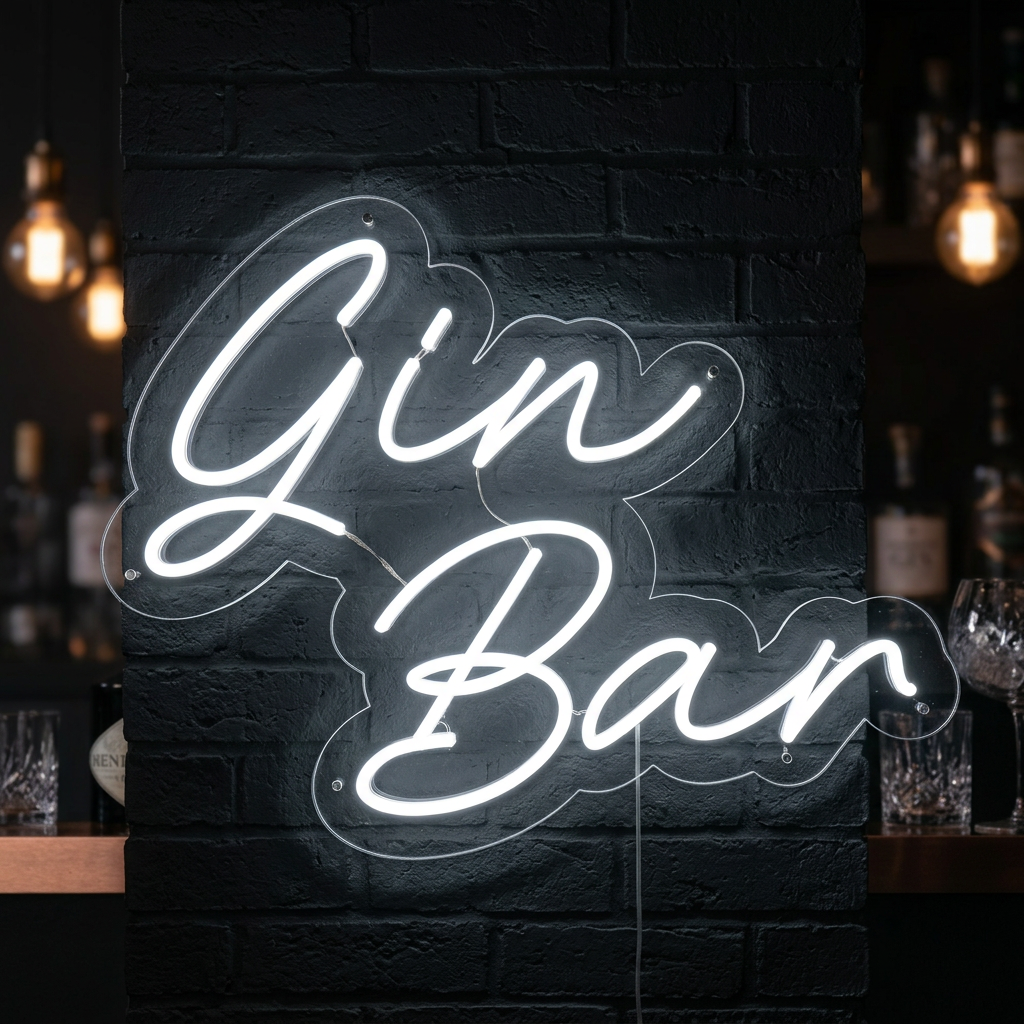"Gin Bar" Enseigne Lumineuse en Néon