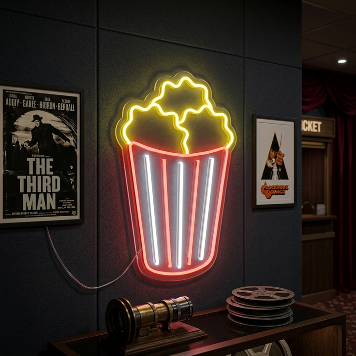 "Popcorn" Enseigne Lumineuse en Néon