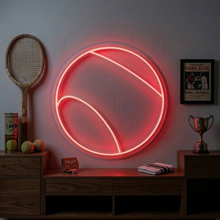 "Balle De Tennis" Enseigne Lumineuse en Néon