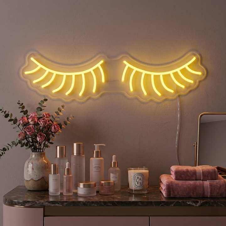 "Cils" Enseigne Lumineuse en Néon