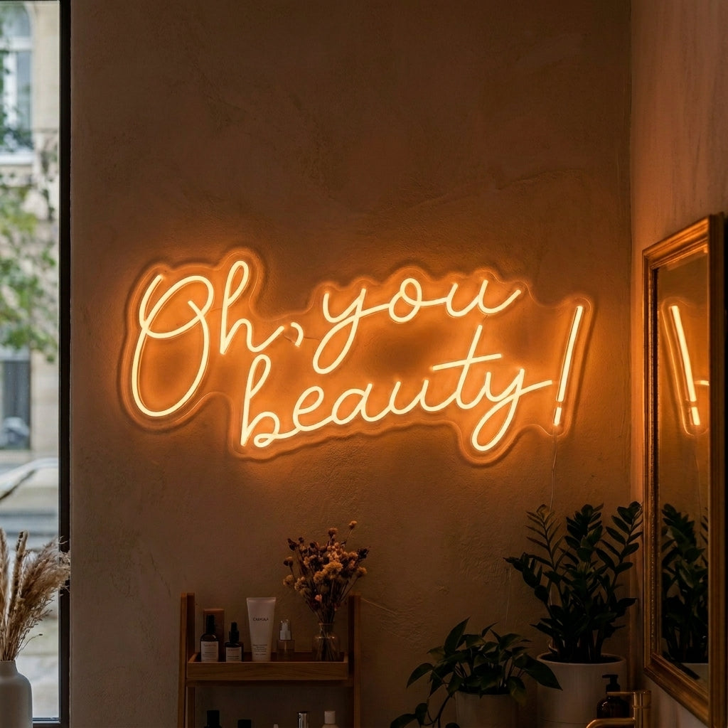 "Oh You Beauty" Enseigne Lumineuse en Néon
