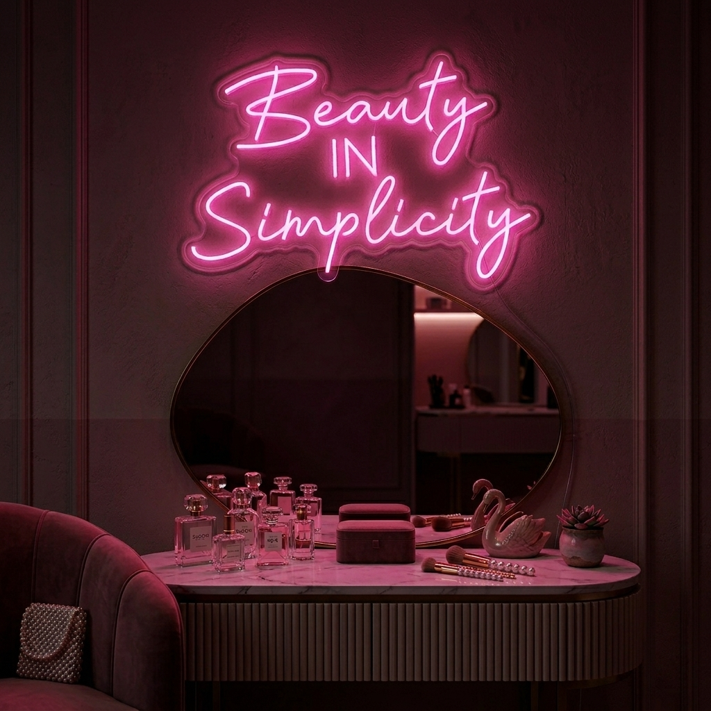 "Beauty In Simplicity" Enseigne Lumineuse en Néon
