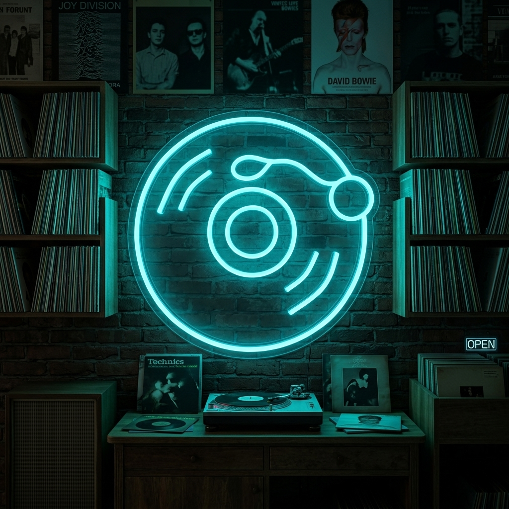 "Vinyle" Enseigne Lumineuse en Néon