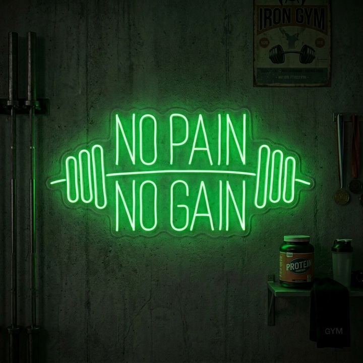"No Pain No Gain, Décoration De La Salle De Sport, Fitness" Enseigne Lumineuse en Néon