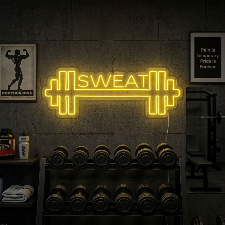 "Your Text, Texte Personnalisé Fitness, Texte Personnalisé Gym" Enseigne Lumineuse en Néon
