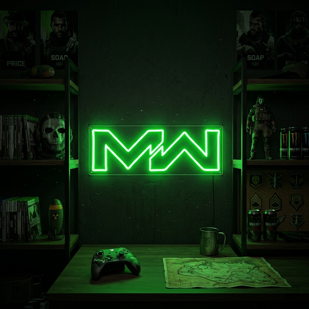 "Mw, Décoration De Salle De Jeu" Enseigne Lumineuse en Néon