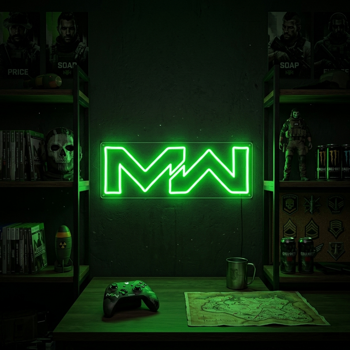 "Mw, Décoration De Salle De Jeu" Enseigne Lumineuse en Néon