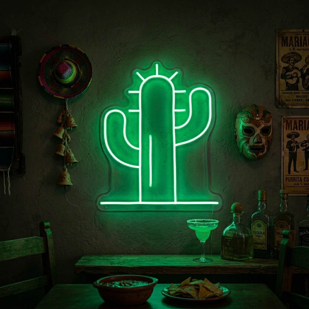 "Cactus" Enseigne Lumineuse en Néon