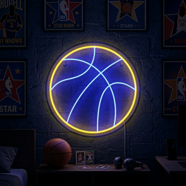 "Basket-Ball" Enseigne Lumineuse en Néon