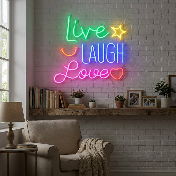 "Live Laugh Love" Enseigne Lumineuse en Néon