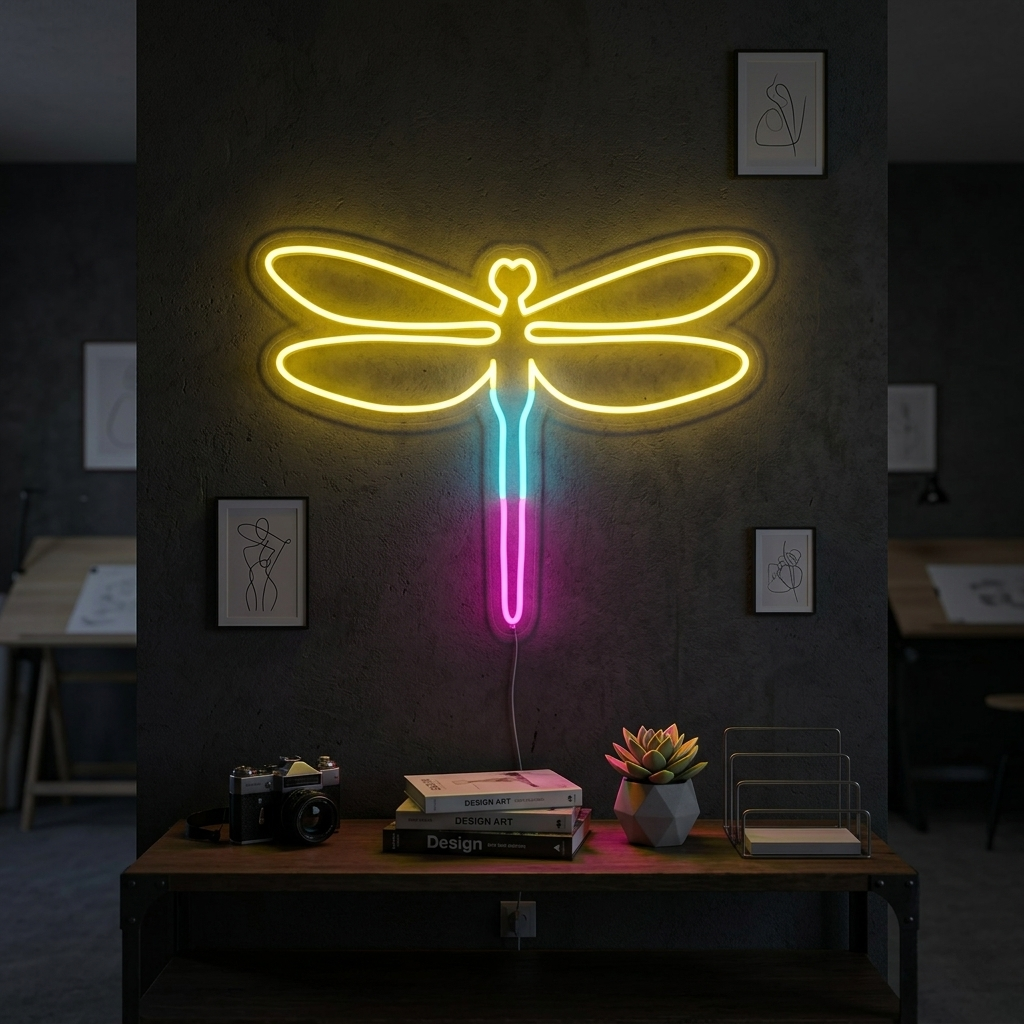 "Libellule" Enseigne Lumineuse en Néon