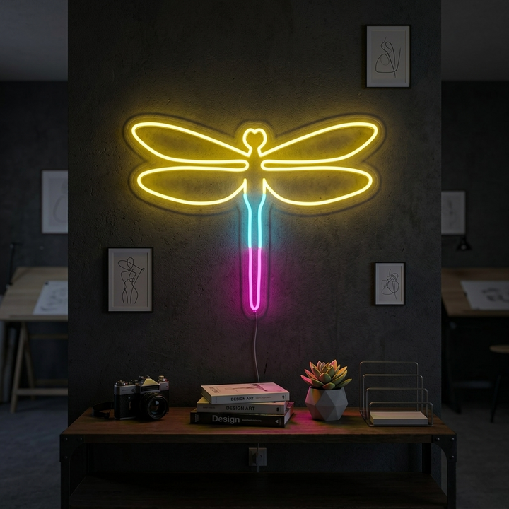 "Libellule" Enseigne Lumineuse en Néon