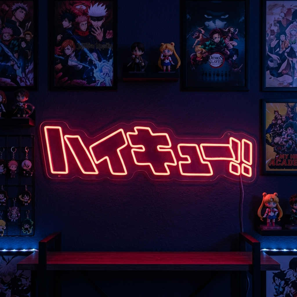 "Haikyuu Hot Blooded Youth" Enseigne Lumineuse en Néon