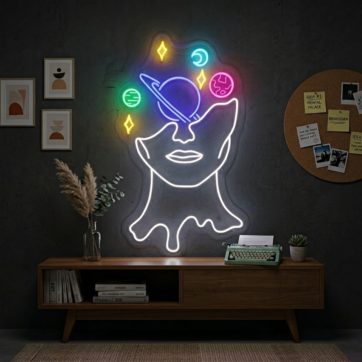 "Galaxie Cerveau" Enseigne Lumineuse en Néon