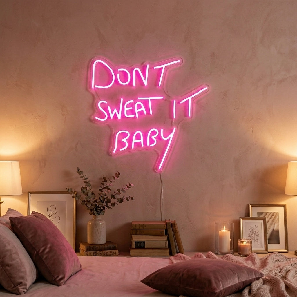 "Dont Sweat it Baby" Enseigne Lumineuse en Néon