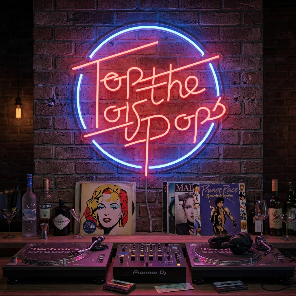 "Top of The Pops" Enseigne Lumineuse en Néon