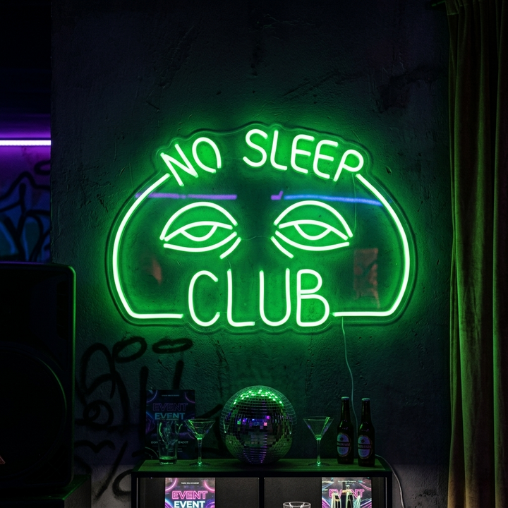 "No Sleep Club" Enseigne Lumineuse en Néon