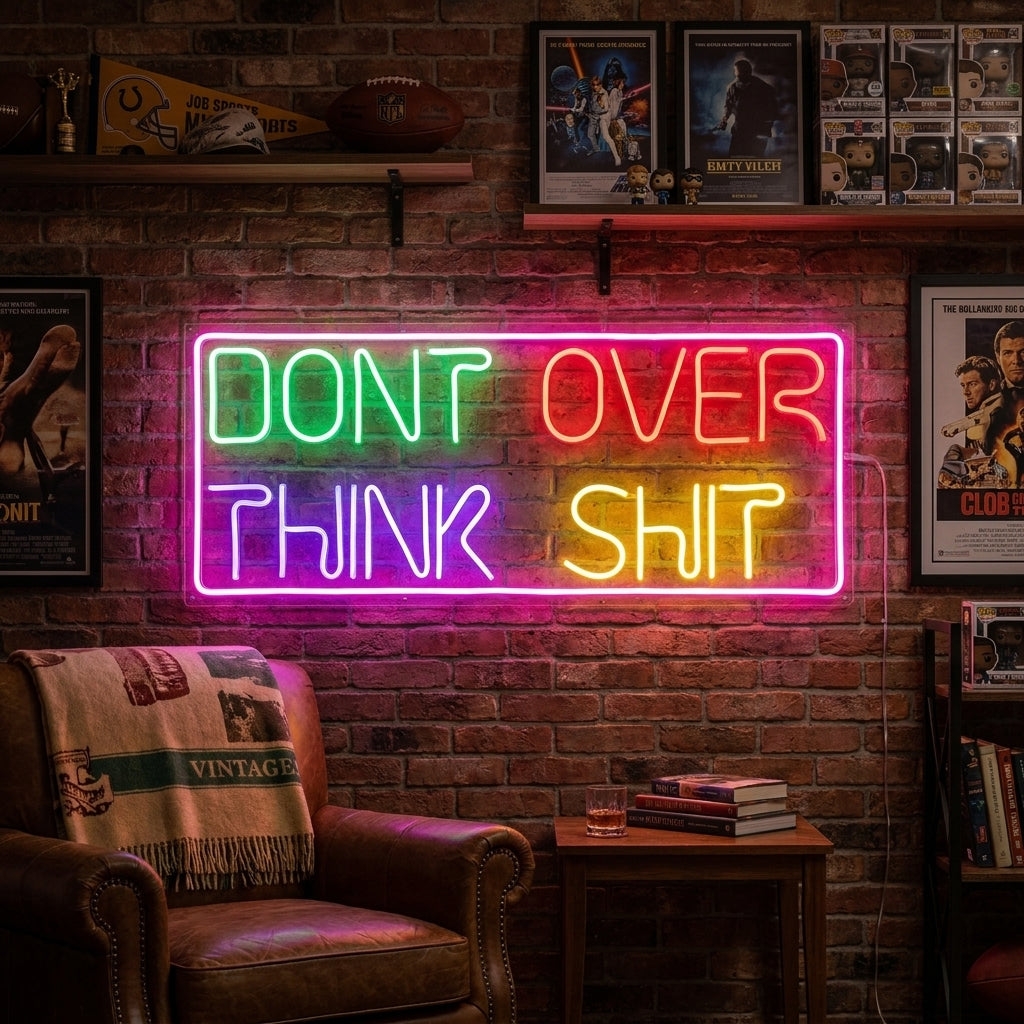 "Dont Over Think" Enseigne Lumineuse en Néon