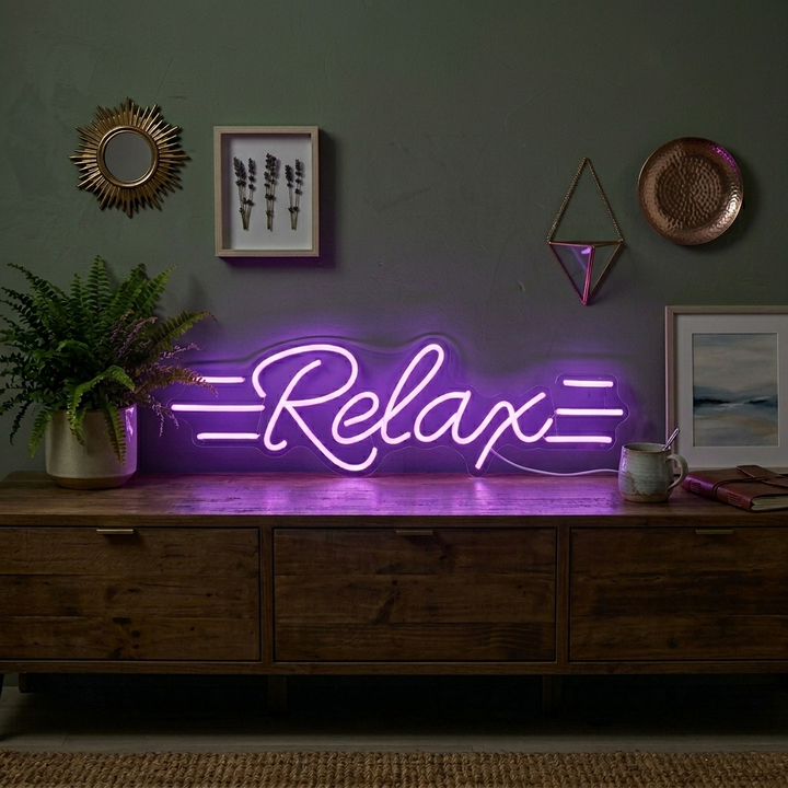 Relax Enseigne Lumineuse en Néon