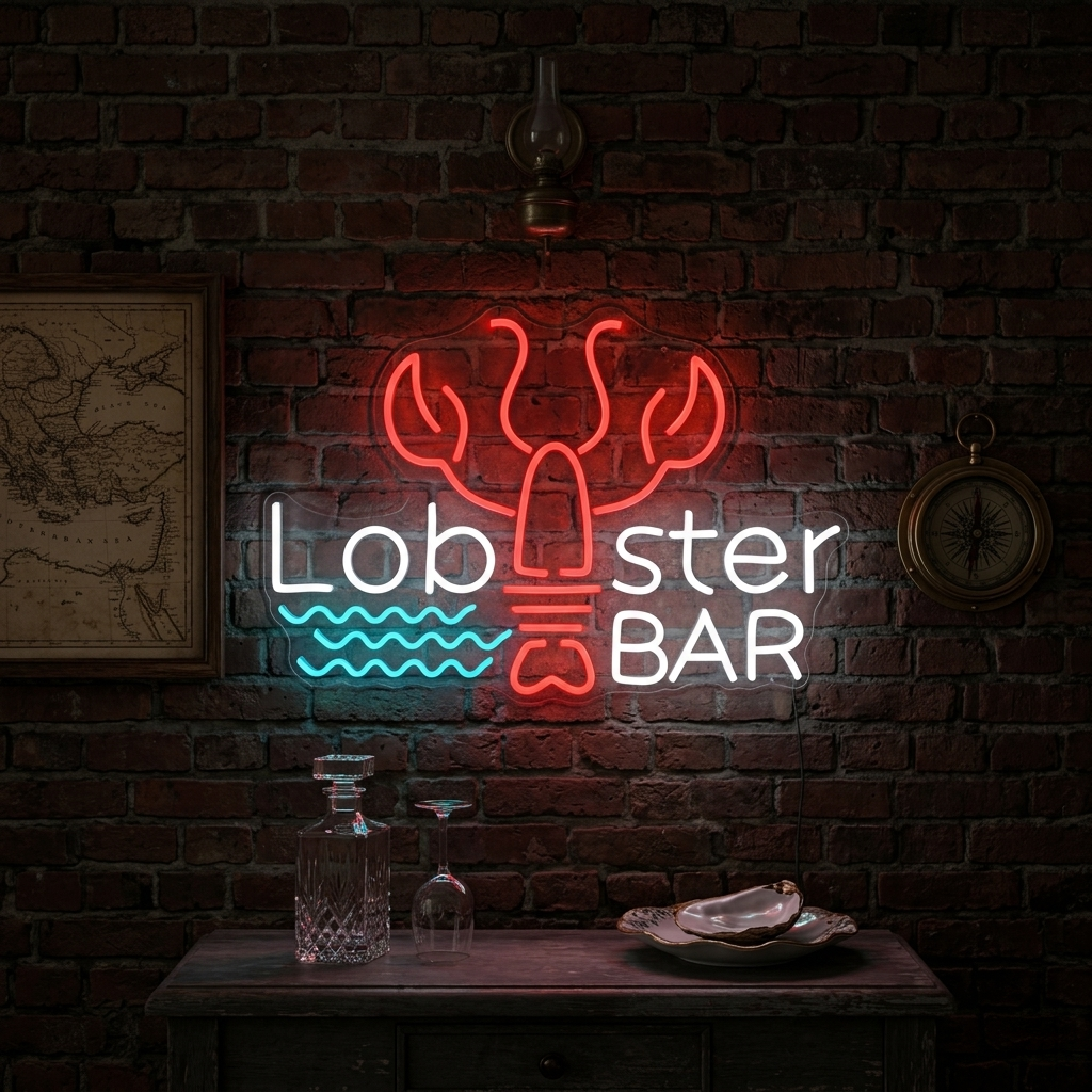 "Lobster Bar" Enseigne Lumineuse en Néon