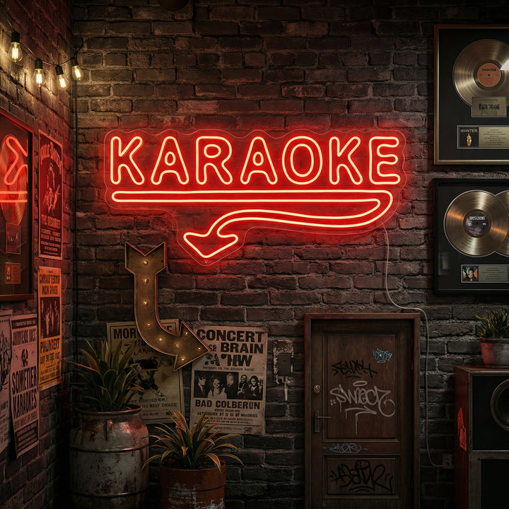 "Karaoke" Enseigne Lumineuse en Néon