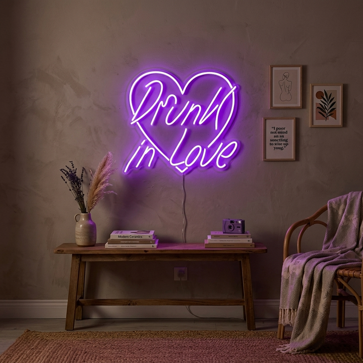 "Drunk In Love" Enseigne Lumineuse en Néon