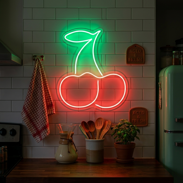 "Cerise" Enseigne Lumineuse en Néon