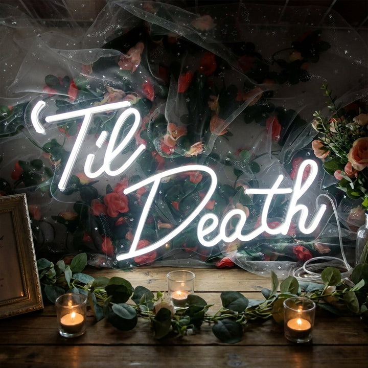 "Til Death" Enseigne Lumineuse en Néon