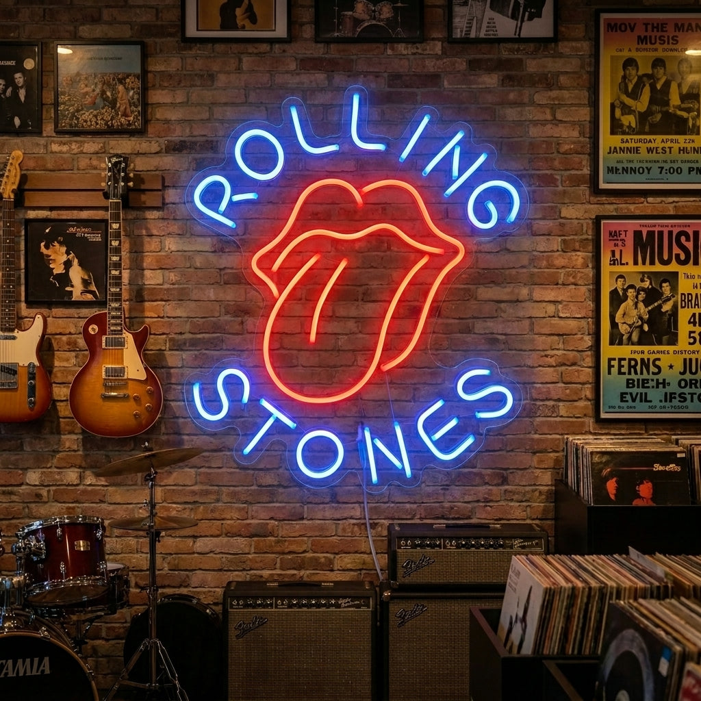 "Rolling Stones" Enseigne Lumineuse en Néon