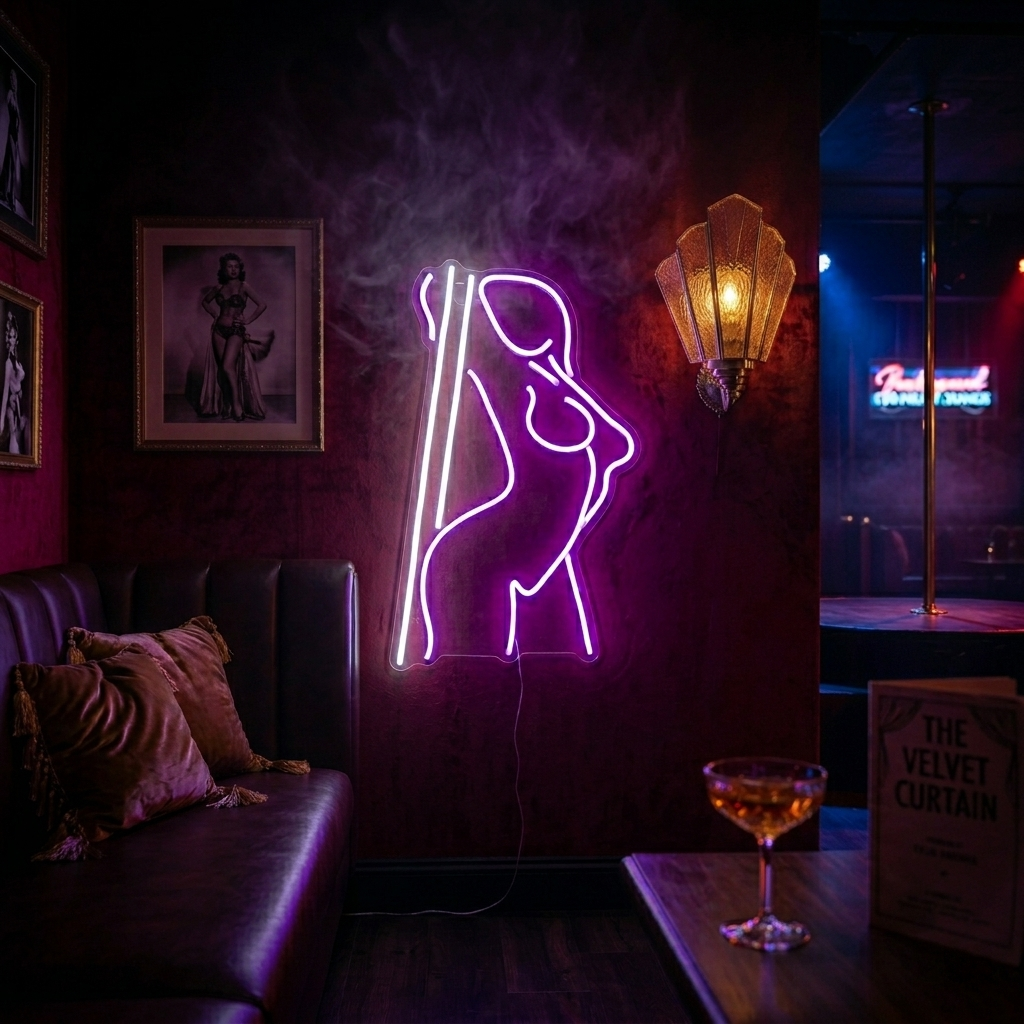 "Pole Dance Girl" Enseigne Lumineuse en Néon