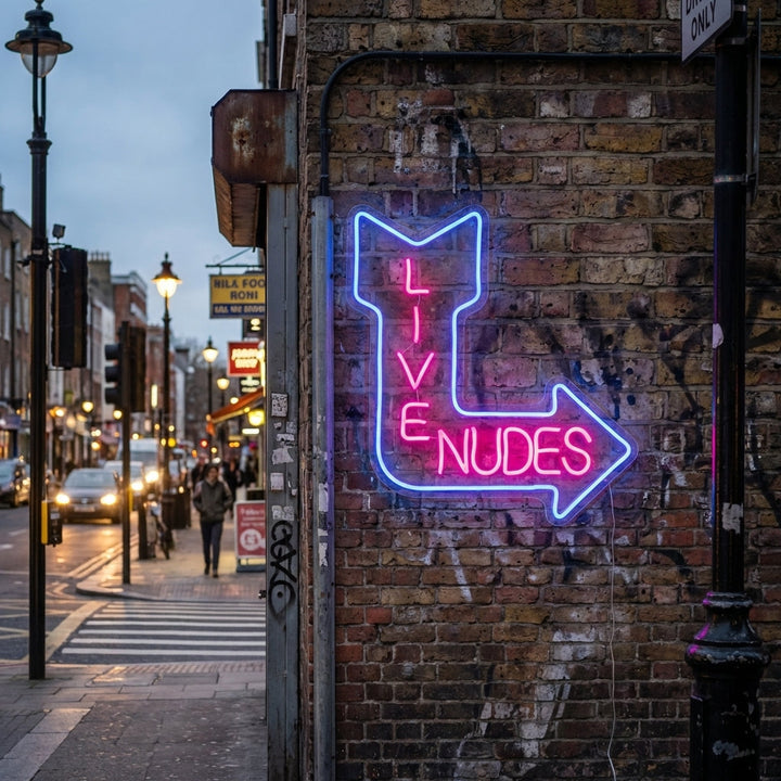 "Live Nudes" Enseigne Lumineuse en Néon