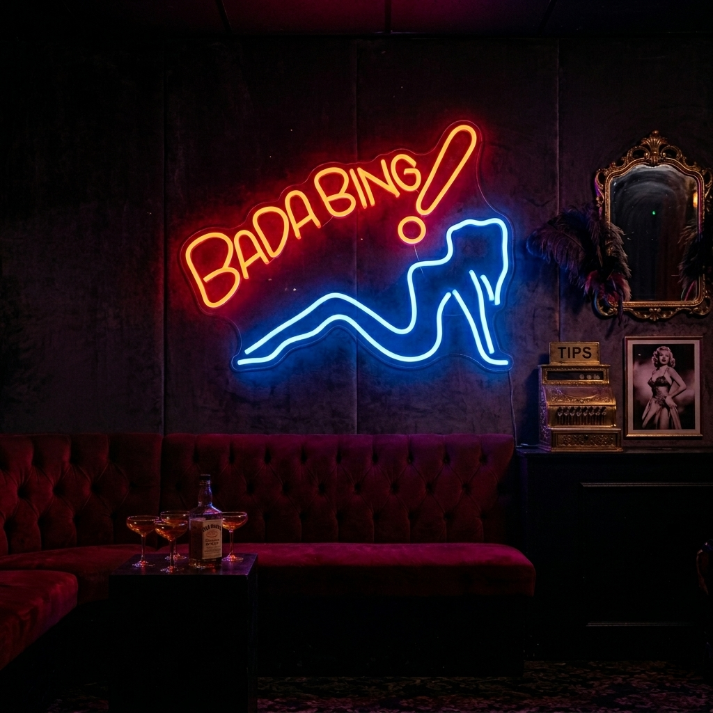 "Bada Bing" Enseigne Lumineuse en Néon