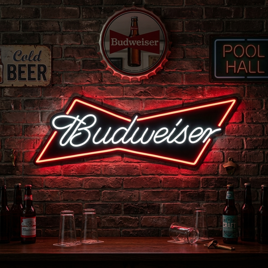 "Budweiser" Enseigne Lumineuse en Néon