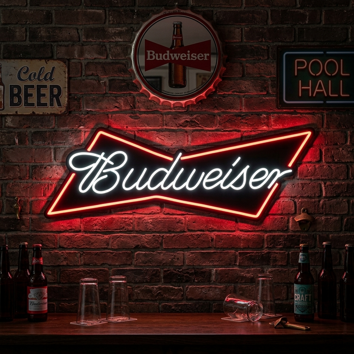 "Budweiser" Enseigne Lumineuse en Néon