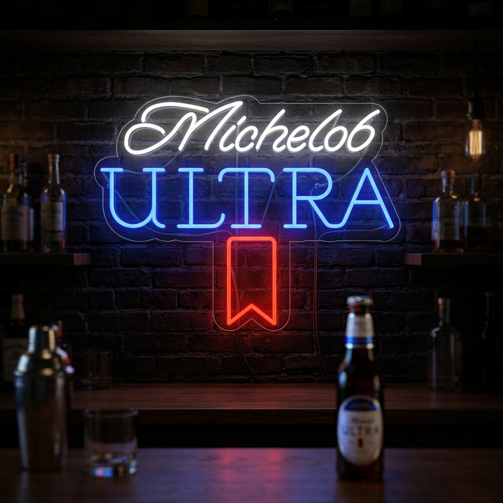 "Bar À Bière Michelob Ultra Vintage" Enseigne Lumineuse en Néon