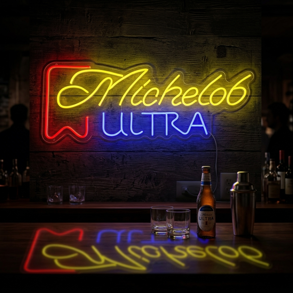 "Bar À Bière Michelob Ultra" Enseigne Lumineuse en Néon
