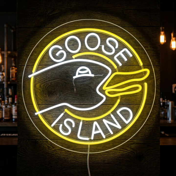 "Bar À Bière Goose Island" Enseigne Lumineuse en Néon