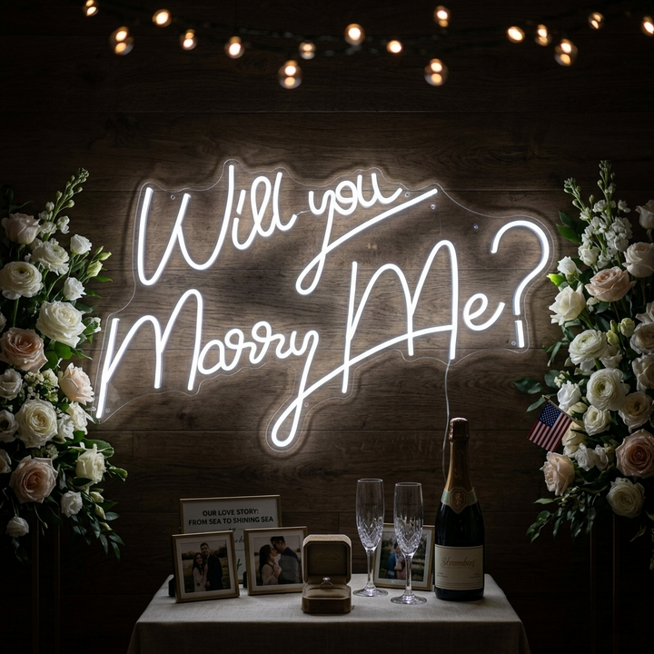 "Will You Marry Me" Lumineuse en Néon