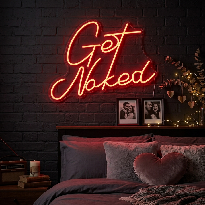 "Get Naked" Enseigne Lumineuse en Néon