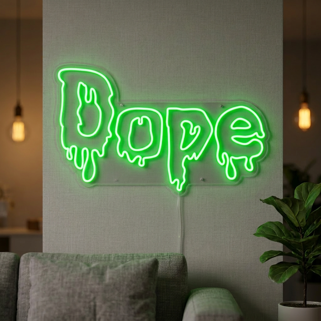 "Marijuana Cannabis Dope" Enseigne Lumineuse en Néon
