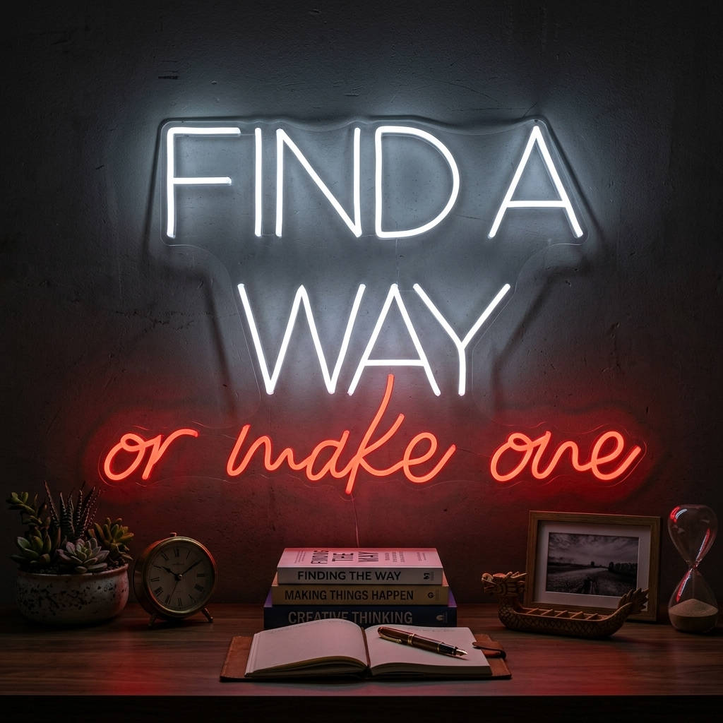 "Find A Way Or Make One" Enseigne Lumineuse en Néon
