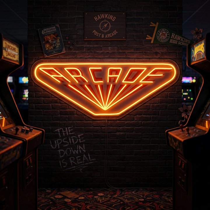 "Arcade, logo de jeu, inspiré de la télévision, cadeau des fans" Enseigne néon LED imprimée UV