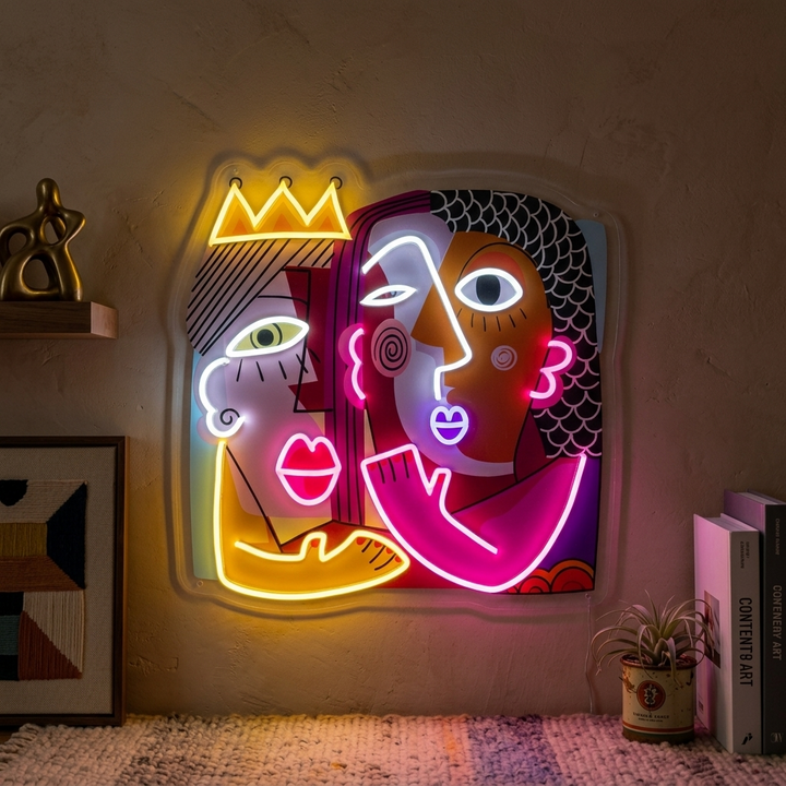 "Homme et femme" Enseigne néon LED imprimée UV