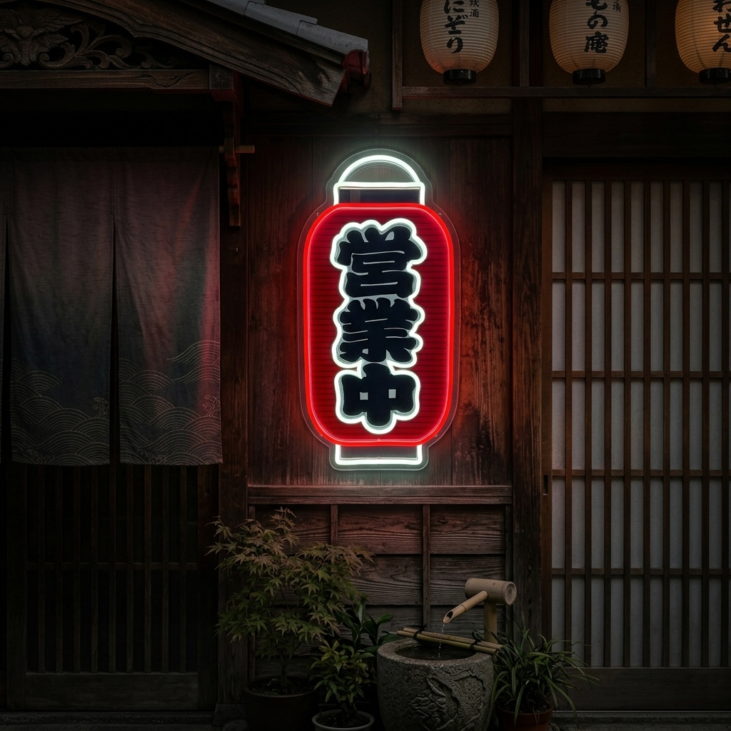 Le magasin est ouvert Enseigne néon, Décor de restaurant japonais