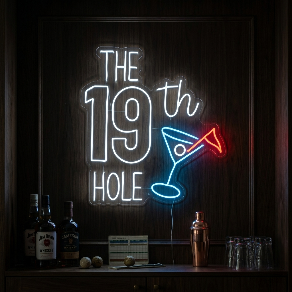 "The 19th Hole Golf" Enseigne néon