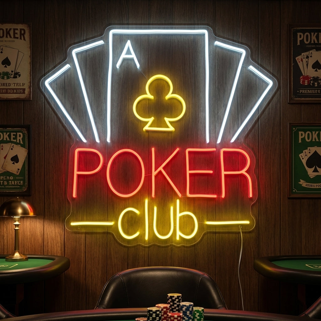 "Poker Club" Enseigne néon