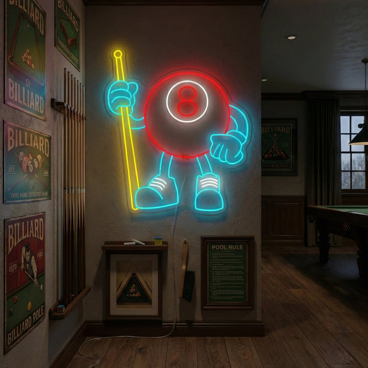 "Billard à 8 boules" Enseigne néon