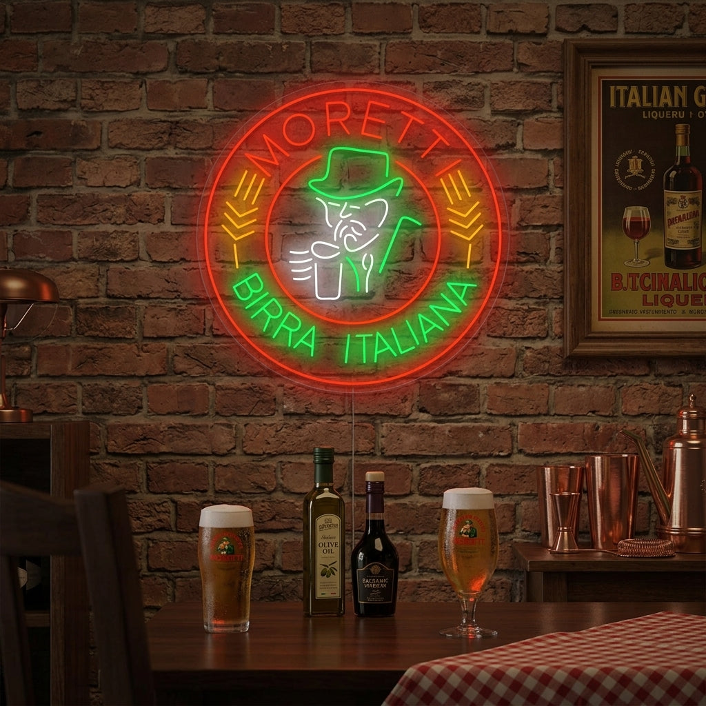 "Moretti Birra Italiana" Enseigne néon