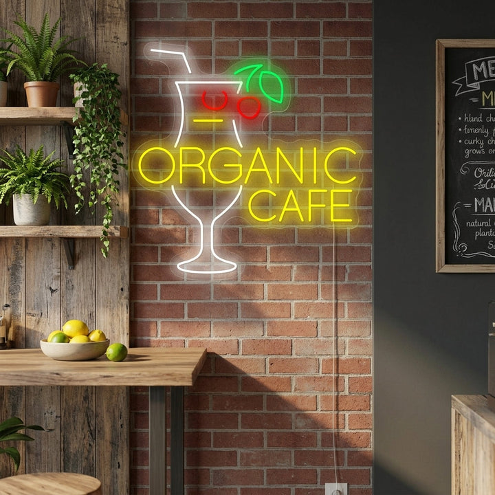 "Organic Cafe" Enseigne néon