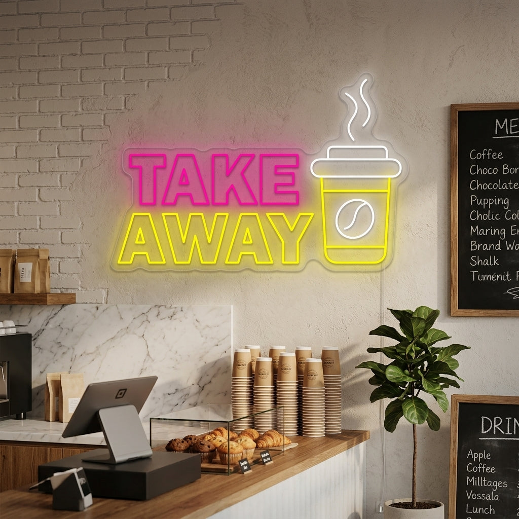 "Coffee Take Away" Enseigne néon